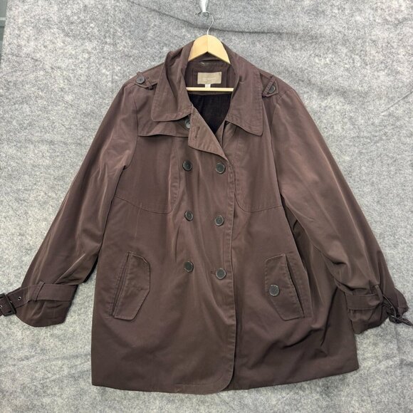 croft & barrow Jackets & Blazers - Croft & Barrow Coat Jacket Womens Plus 3X Brown Button Double Breasted Spring